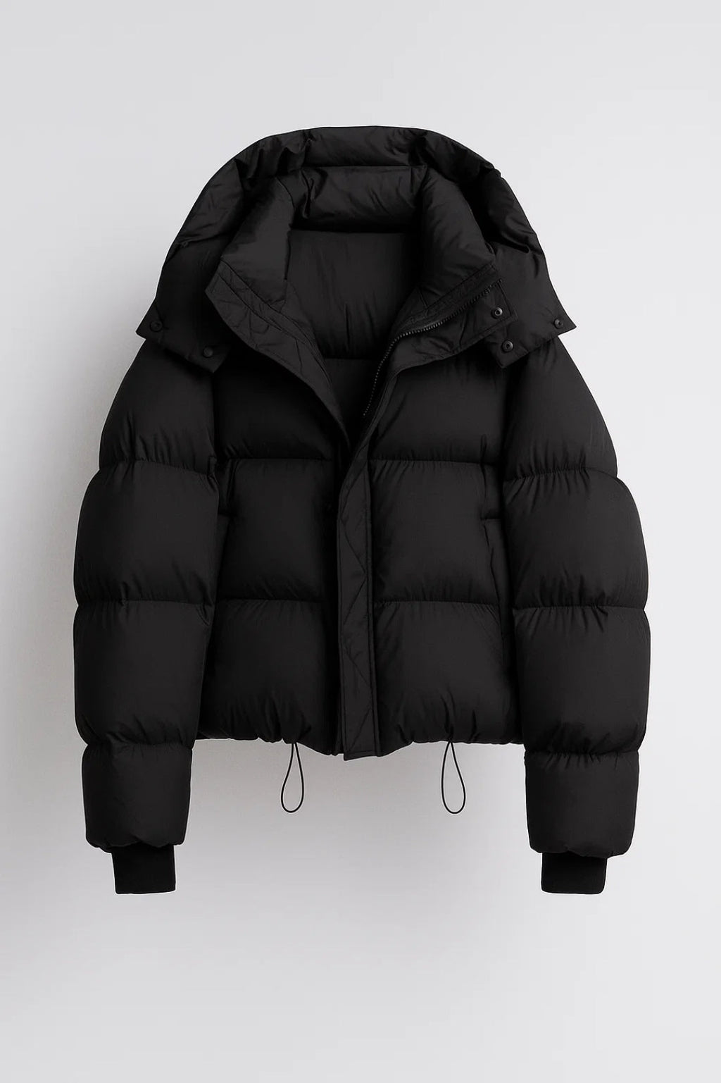 Women's Oversized Hooded Puffer Jacket – Black
