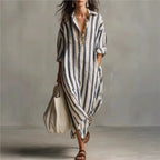 Women's Relaxed Maxi Dress with Pockets – Blue