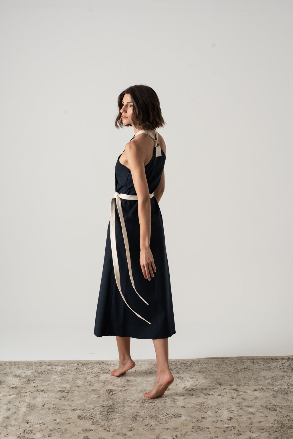 Zulu Linen Wrap Dress – Navy by Aurelia Sun