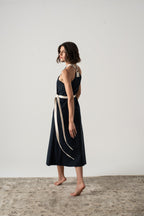 Zulu Linen Wrap Dress – Navy by Aurelia Sun