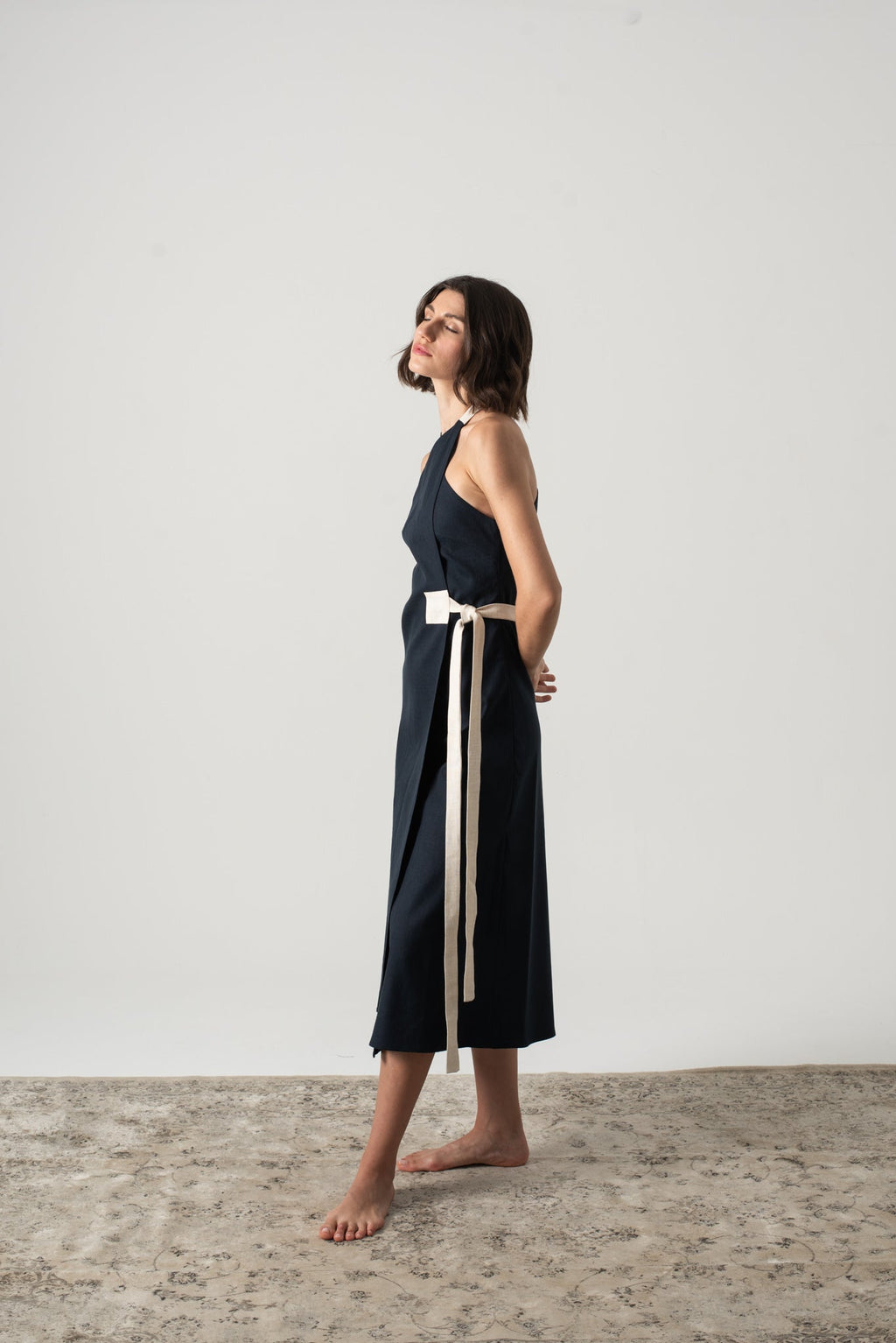 Zulu Linen Wrap Dress – Navy by Aurelia Sun