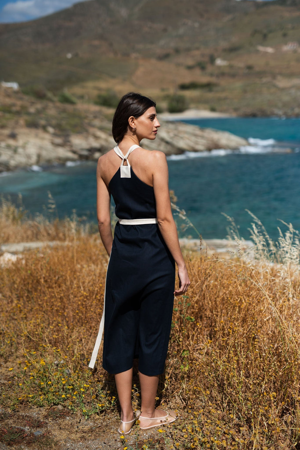 Zulu Linen Wrap Dress – Navy by Aurelia Sun