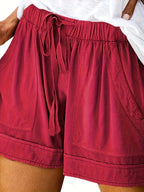 Maya Drawstring Summer Shorts – Grey