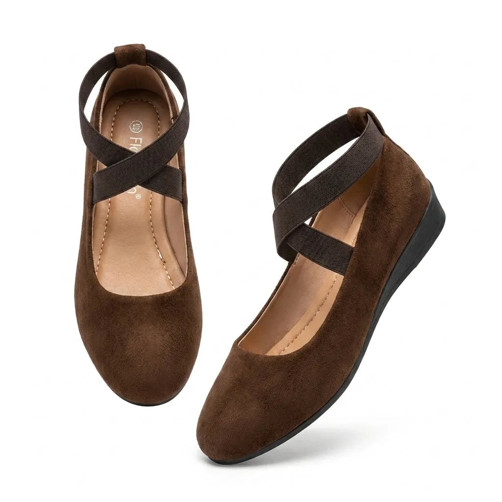 Leather Flat Sandals with Gold Detail