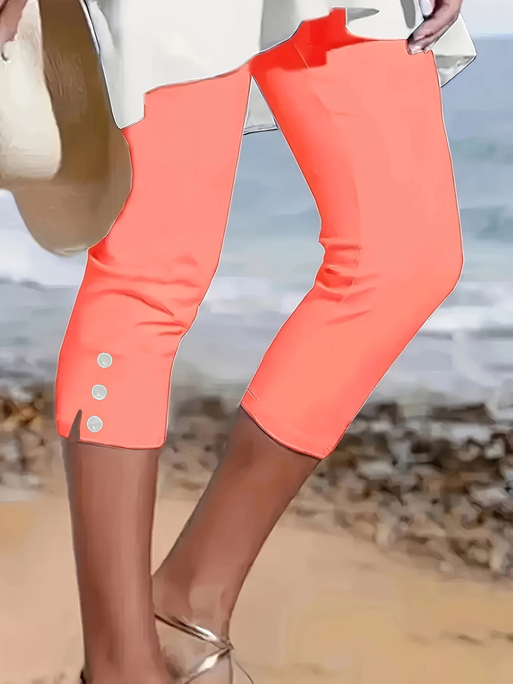 Clara Stretch Capri Pants – White