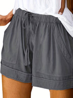 Maya Drawstring Summer Shorts – Black