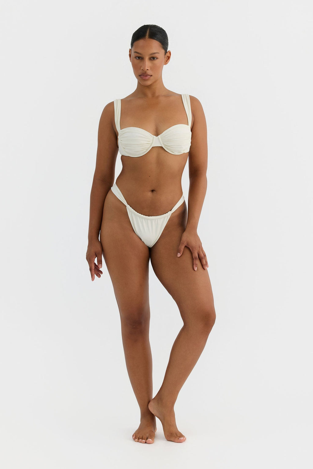 Rhea Cheeky Bikini Bottom – Ivory – Ivory
