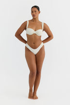 Solenne Pleated Underwire Bikini Top – Ivory