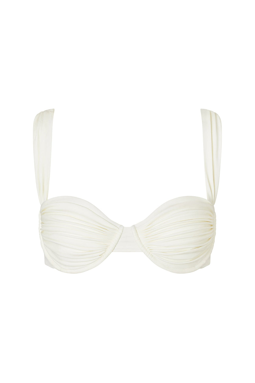 Solenne Pleated Underwire Bikini Top – Ivory – Ivory