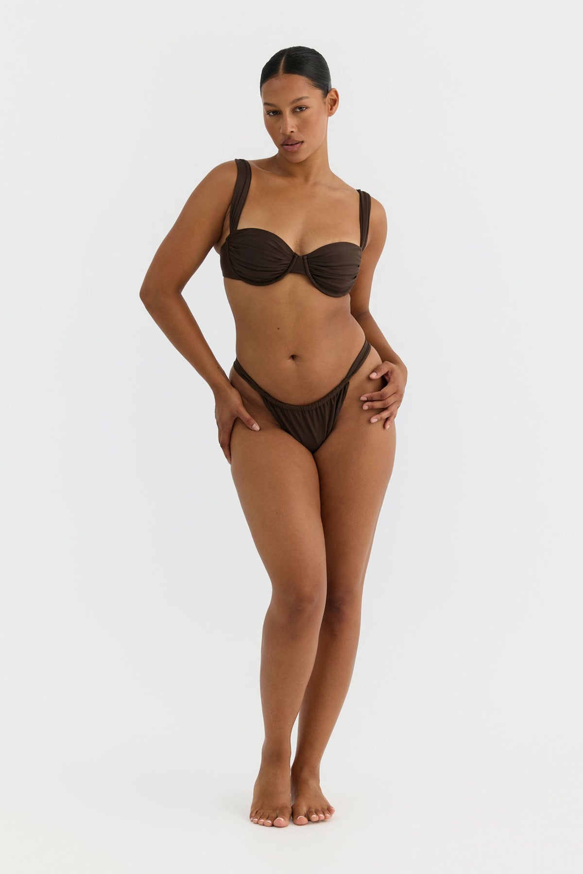 Rhea Cheeky Bikini Bottom – Chocolate