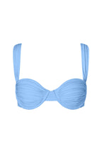 Solenne Pleated Underwire Bikini Top – Soft Blue – Soft Blue
