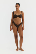 Solenne Pleated Underwire Bikini Top – Chocolate