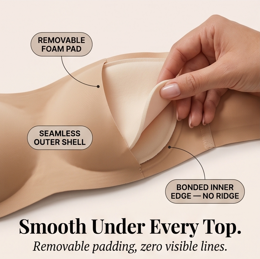 Solène Crossover Strapless Bra – Cream