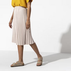 Taupe Suede Double-Strap Footbed Sandals