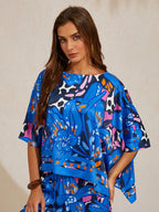 Hibiscus Satin Batwing Top by Aurelia Sun