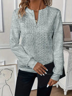 Avery Zip Neck Knit Jumper - Aurelia Sun