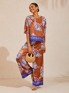 Golden Petal Satin Batwing Top by Aurelia Sun