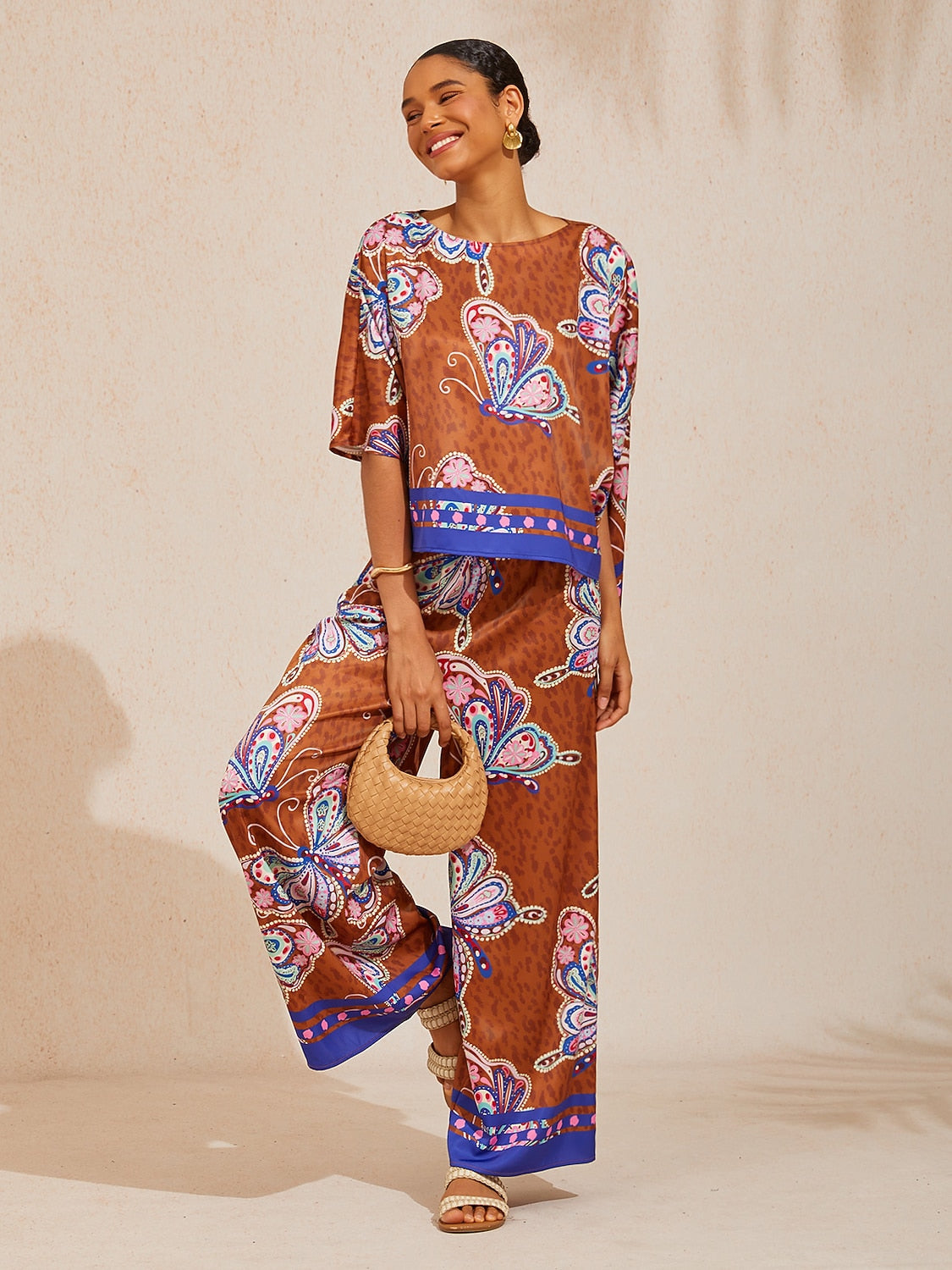 Golden Petal Satin Batwing Top by Aurelia Sun
