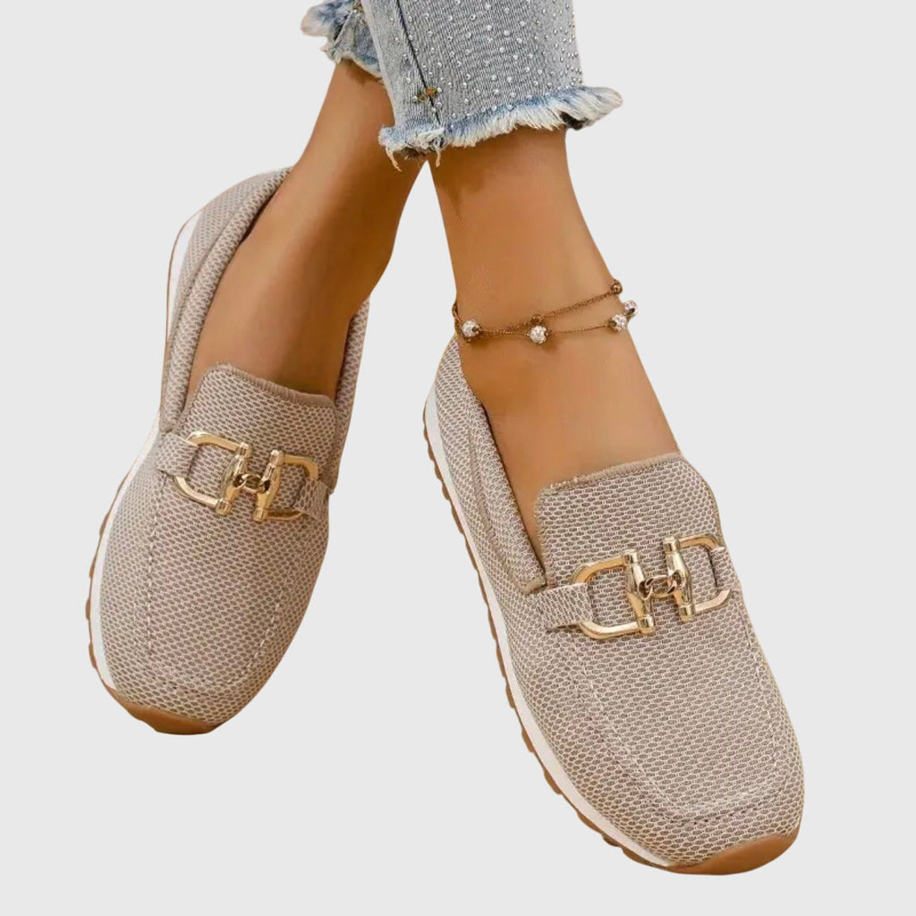 Susana Cushioned Everyday Loafers in Beige by Aurelia Sun