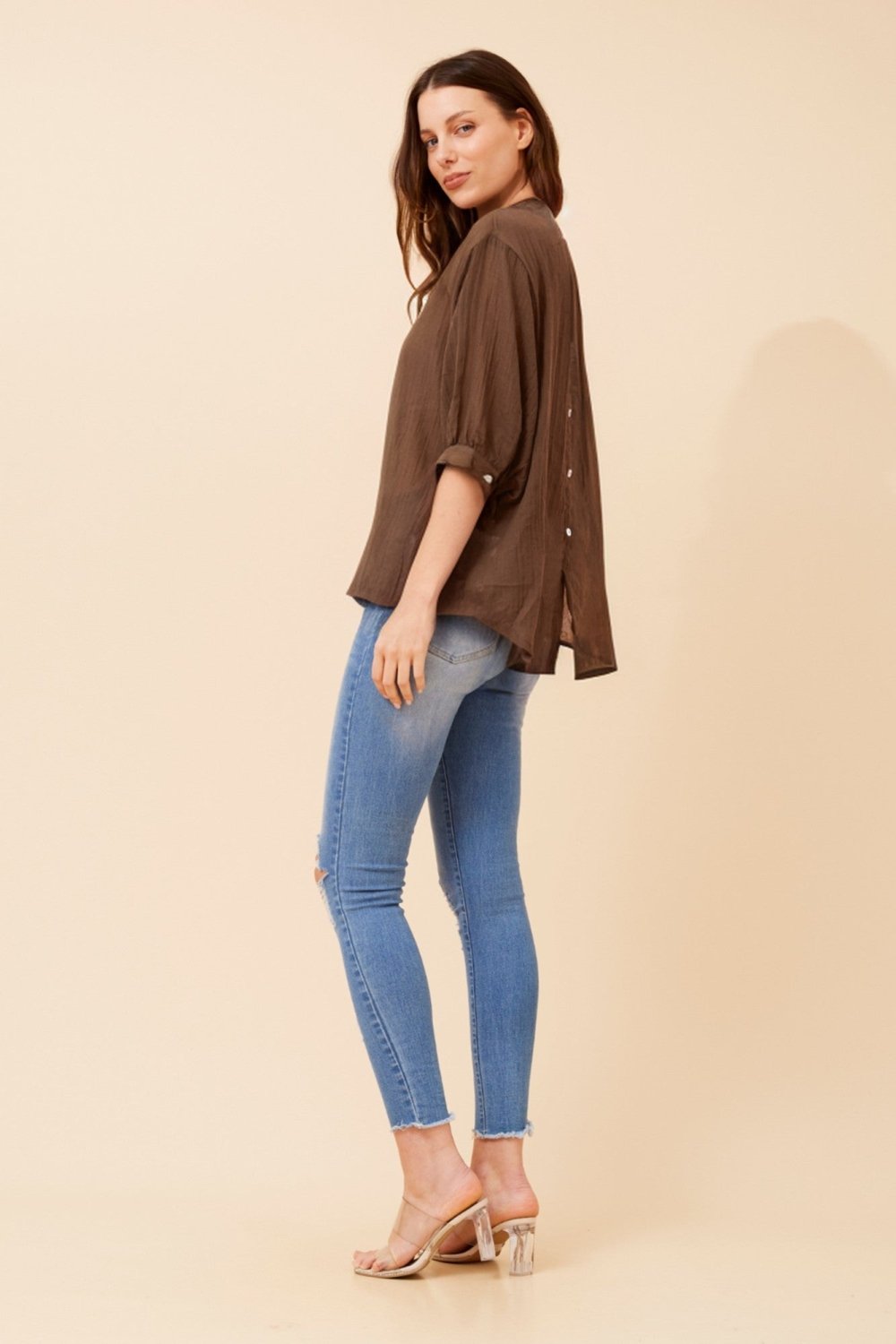Belina Relaxed Solid Shirt - Aurelia Sun