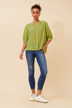 Belina Relaxed Solid Shirt - Aurelia Sun
