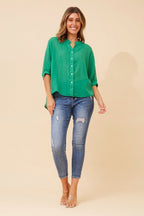 Belina Relaxed Solid Shirt - Aurelia Sun