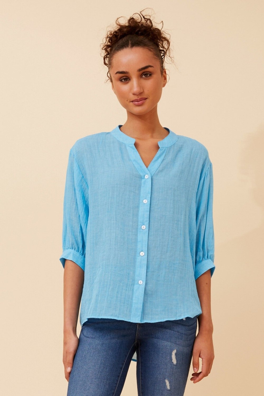 Belina Relaxed Solid Shirt - Aurelia Sun