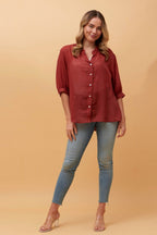Belina Relaxed Solid Shirt - Aurelia Sun