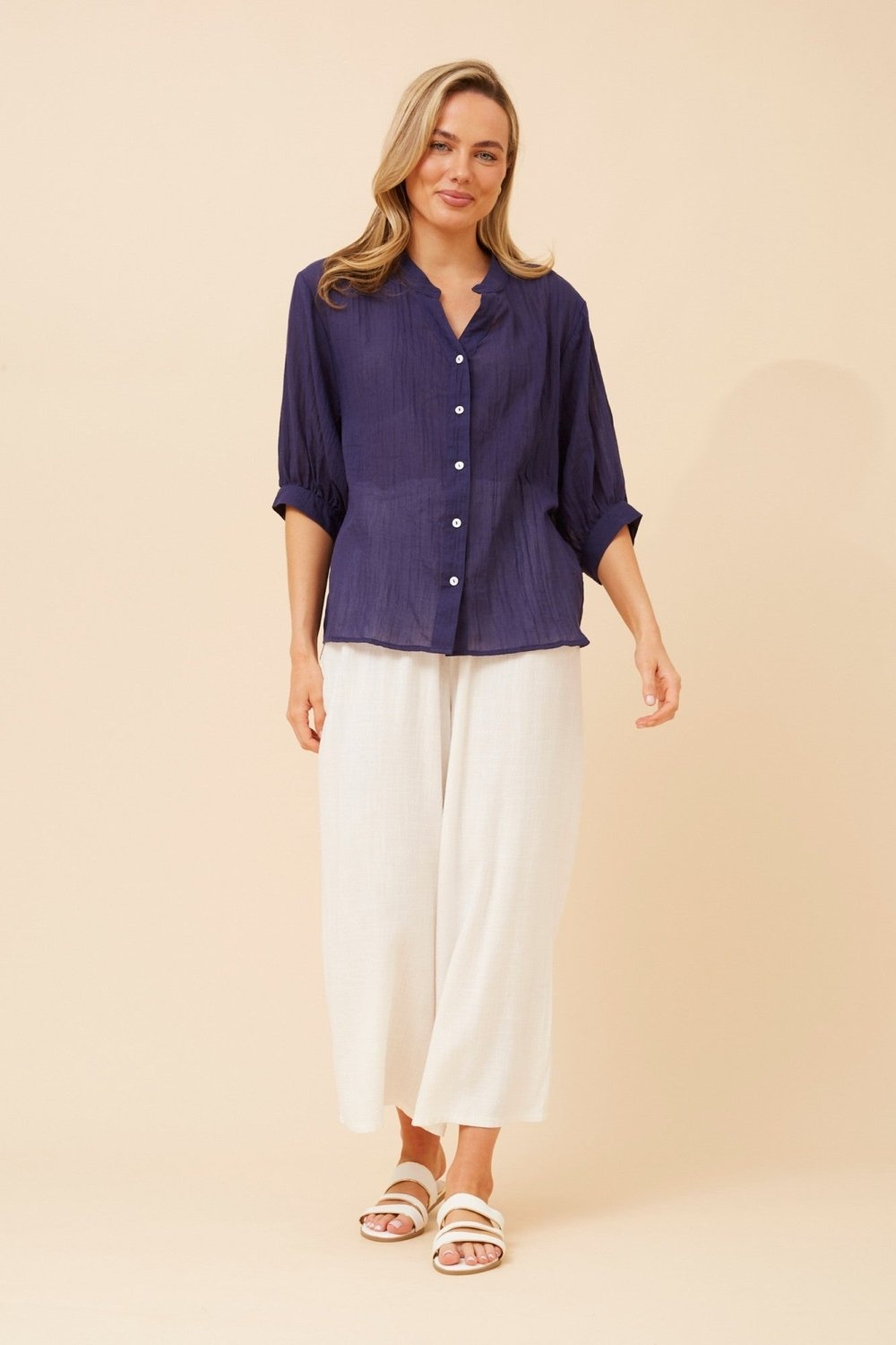 Belina Relaxed Solid Shirt - Aurelia Sun