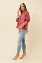 Belina Relaxed Solid Shirt - Aurelia Sun