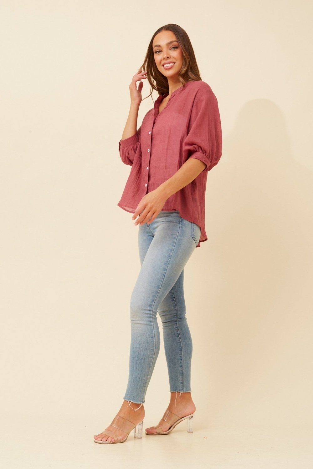 Belina Relaxed Solid Shirt - Aurelia Sun