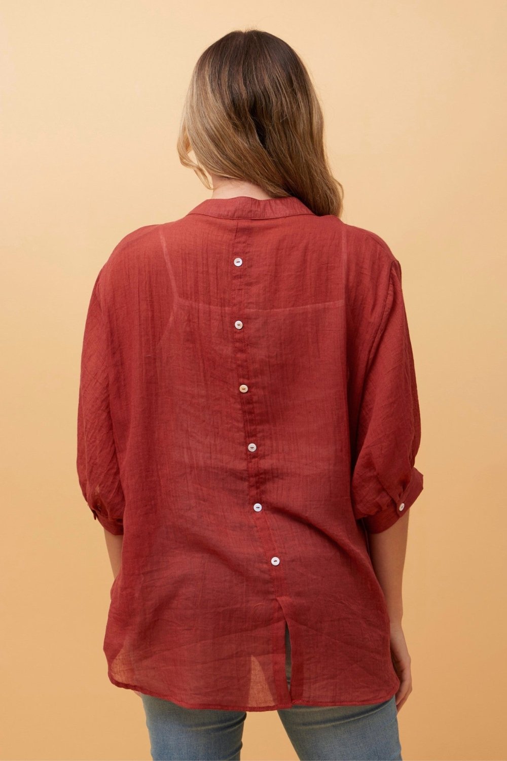 Belina Relaxed Solid Shirt - Aurelia Sun