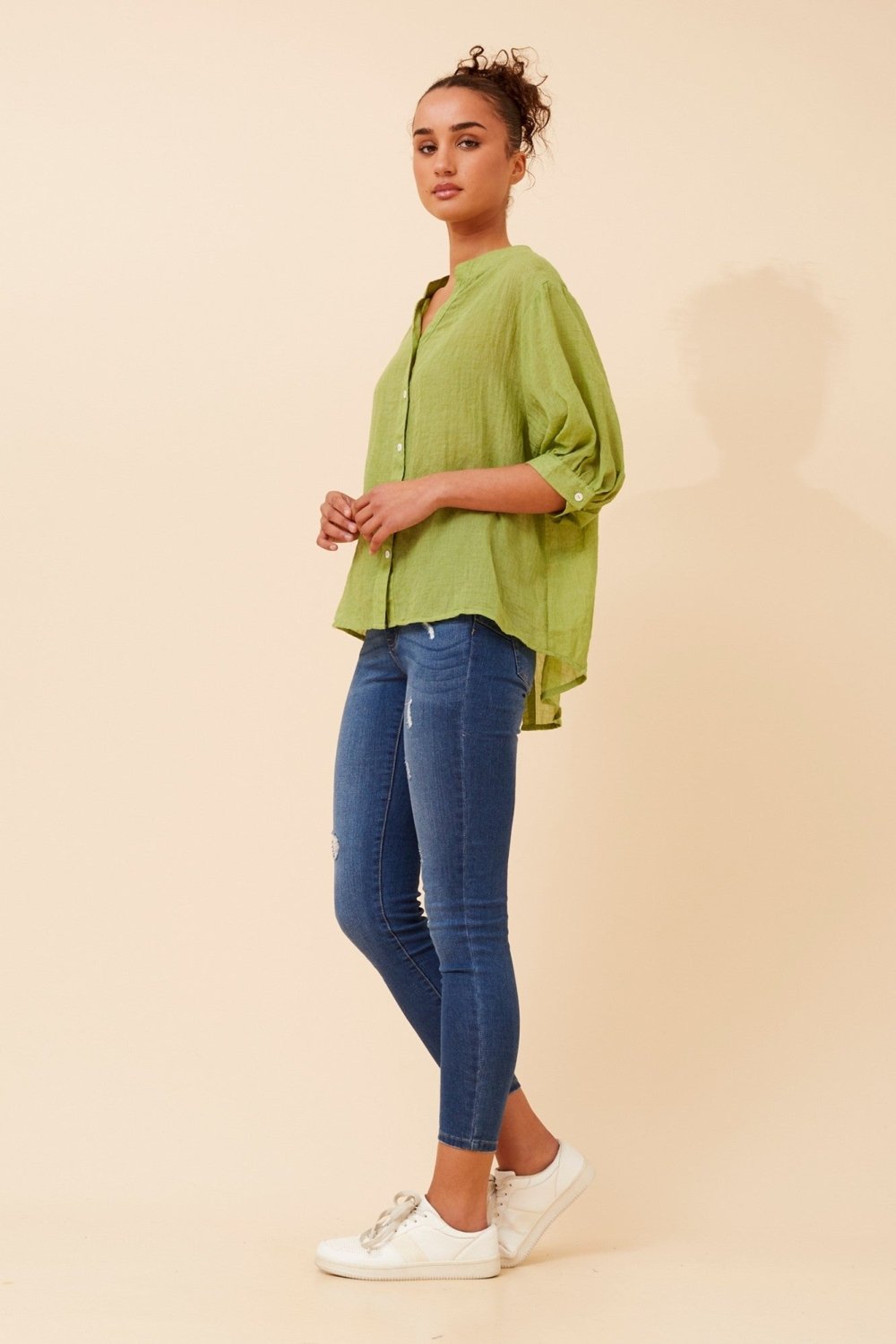 Belina Relaxed Solid Shirt - Aurelia Sun