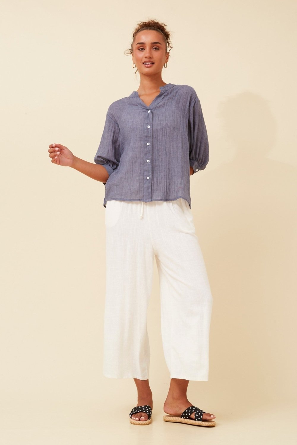 Belina Relaxed Solid Shirt - Aurelia Sun