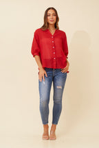 Belina Relaxed Solid Shirt - Aurelia Sun