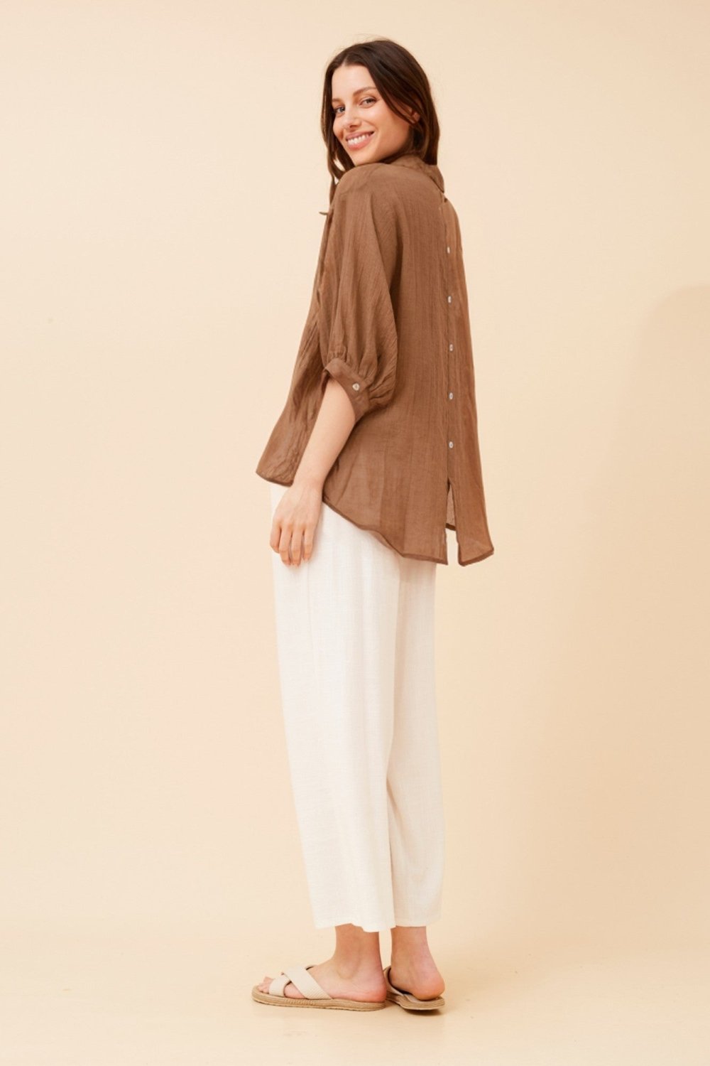 Belina Relaxed Solid Shirt - Aurelia Sun