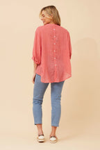 Belina Relaxed Solid Shirt - Aurelia Sun
