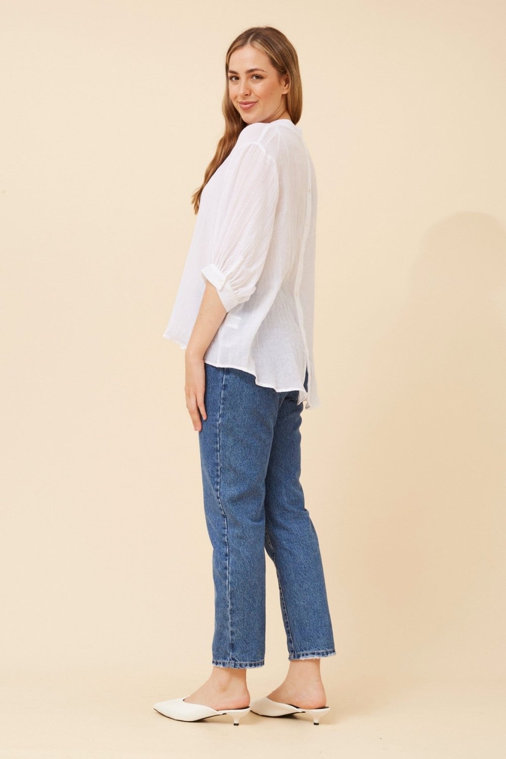 Belina Relaxed Solid Shirt - Aurelia Sun