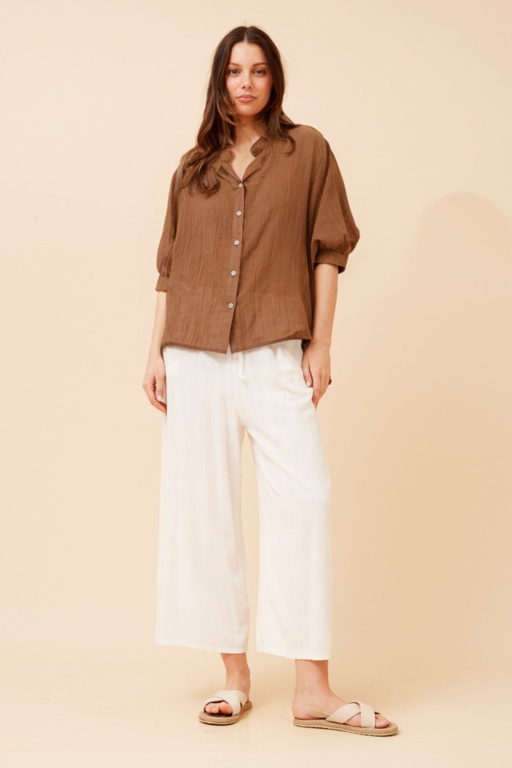 Belina Relaxed Solid Shirt - Aurelia Sun