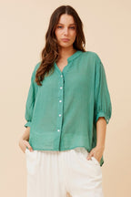 Belina Relaxed Solid Shirt - Aurelia Sun