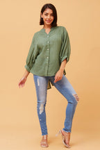 Belina Relaxed Solid Shirt - Aurelia Sun
