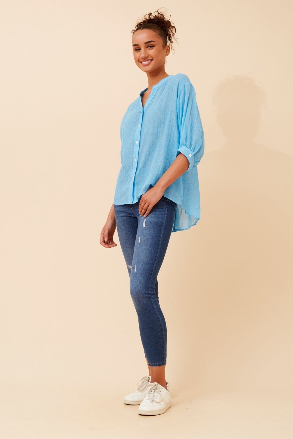 Belina Relaxed Solid Shirt - Aurelia Sun