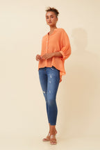 Belina Relaxed Solid Shirt - Aurelia Sun