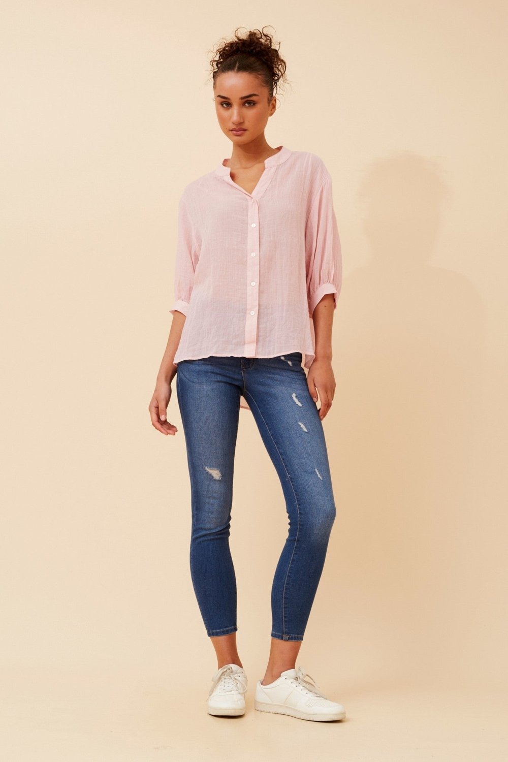 Belina Relaxed Solid Shirt - Aurelia Sun