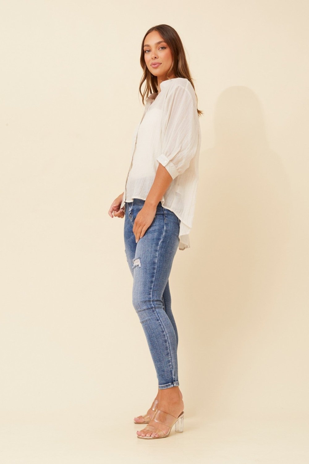 Belina Relaxed Solid Shirt - Aurelia Sun