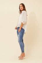 Belina Relaxed Solid Shirt - Aurelia Sun