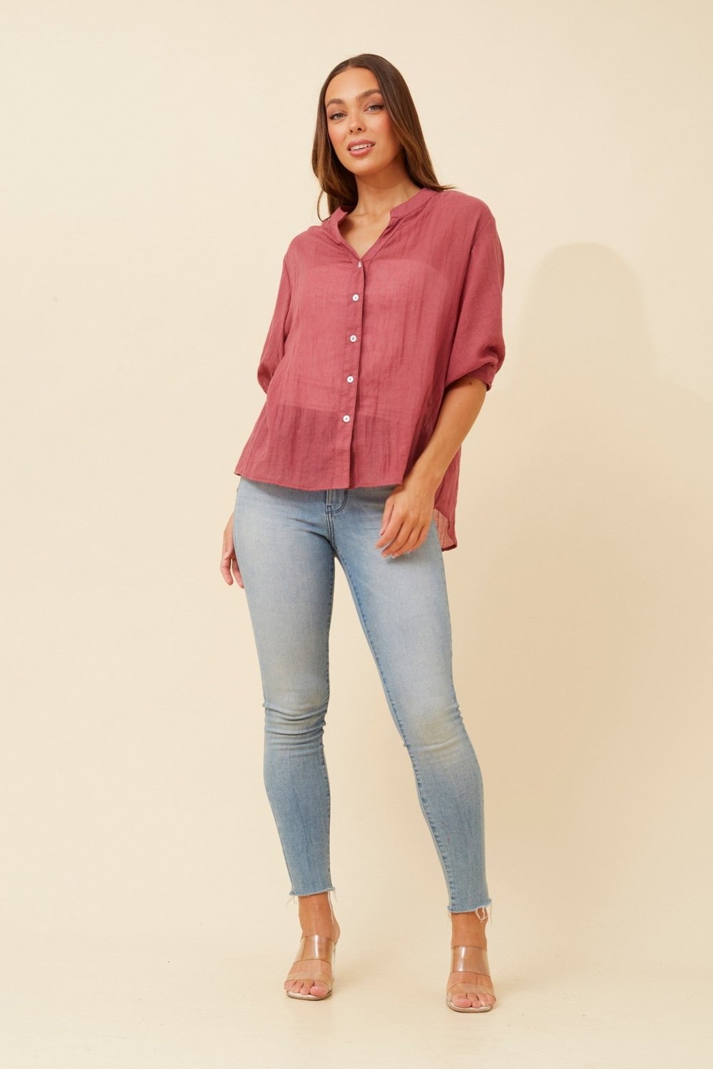 Belina Relaxed Solid Shirt - Aurelia Sun