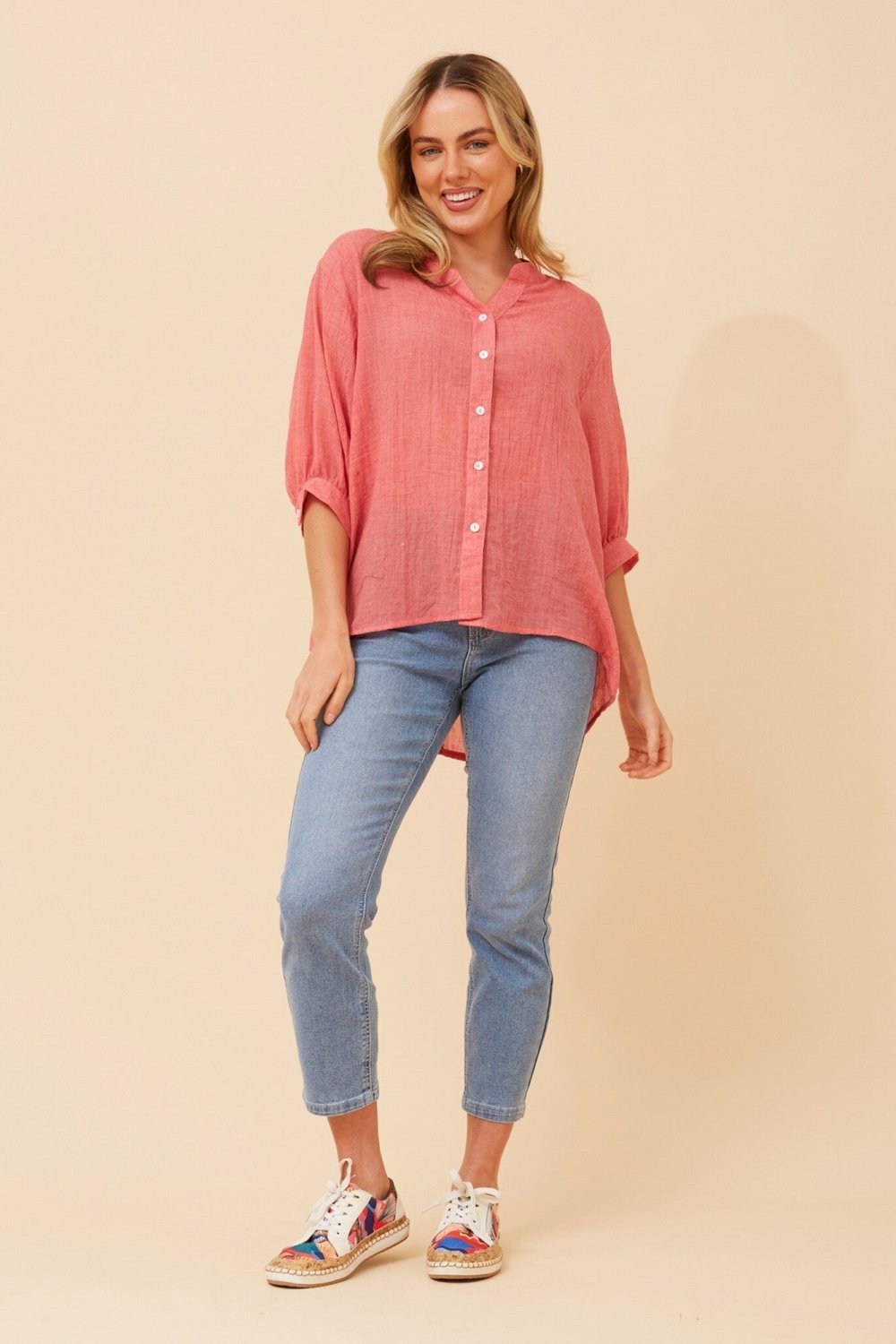Belina Relaxed Solid Shirt - Aurelia Sun