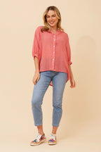 Belina Relaxed Solid Shirt - Aurelia Sun