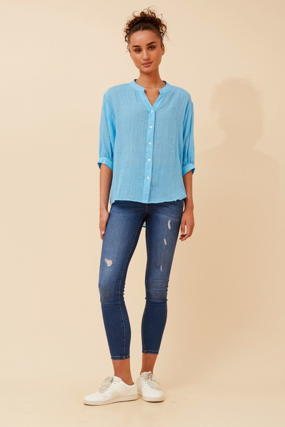 Belina Relaxed Solid Shirt - Aurelia Sun